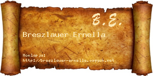 Breszlauer Ernella névjegykártya